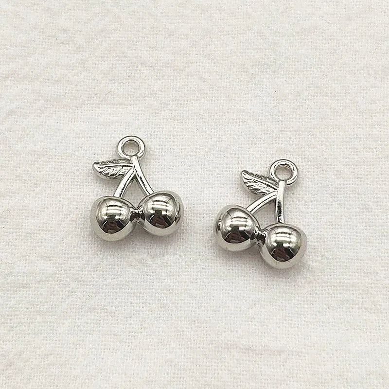 Cherry Shape Charm 15x12mm 100pcs Zinc Alloy Necklace Earring DIY Jewelry
