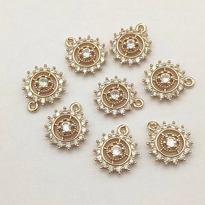 50pcs CZ Pendants Copper Charm DIY Necklace Earrings Findings