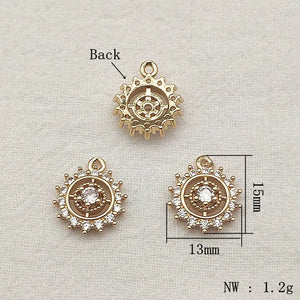 50pcs CZ Pendants Copper Charm DIY Necklace Earrings Findings
