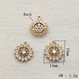 50pcs CZ Pendants Copper Charm DIY Necklace Earrings Findings