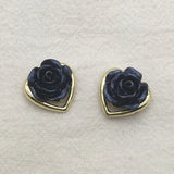 Resin Flower Heart Charm Necklace/Earrings DIY 100pcs