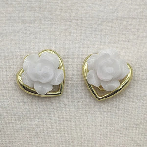 Resin Flower Heart Charm Necklace/Earrings DIY 100pcs