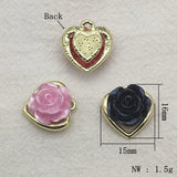 Resin Flower Heart Charm Necklace/Earrings DIY 100pcs