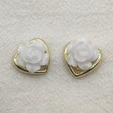 Resin Flower Heart Charm Necklace/Earrings DIY 100pcs