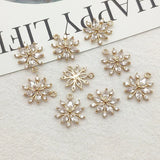 50pcs CZ Flower Charm Necklace Earring Parts DIY