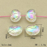 100pcs Clear UV Wrinkle Effect Heart Beads Necklace DIY Parts