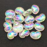 100pcs Clear UV Wrinkle Effect Heart Beads Necklace DIY Parts