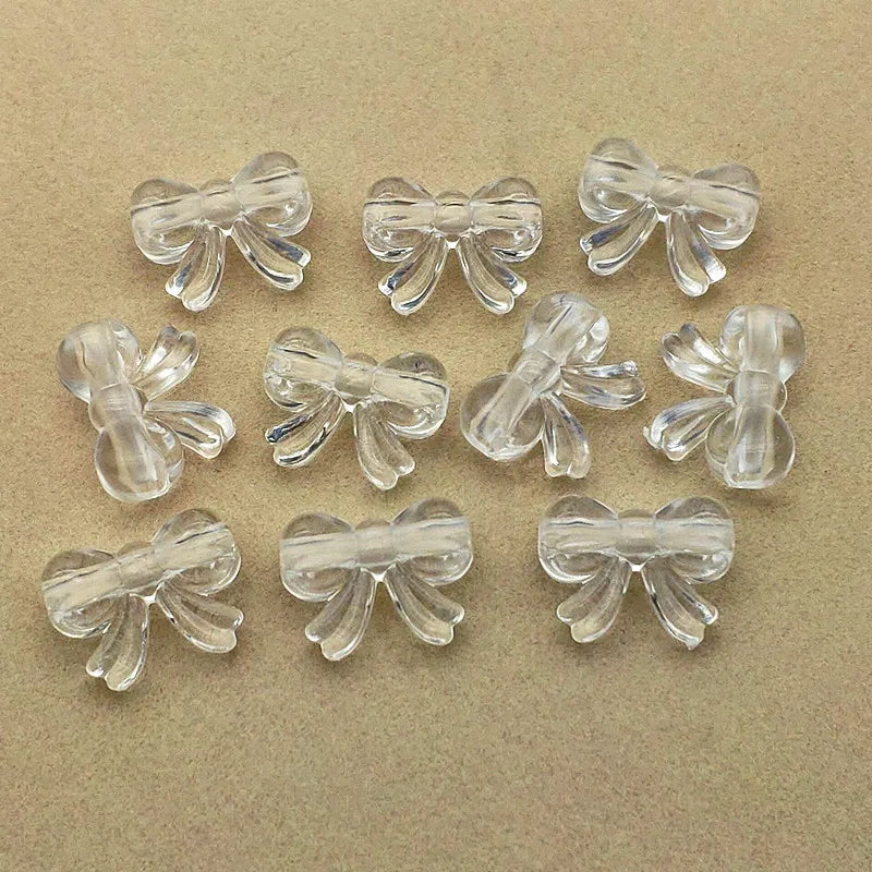 500pcs Clear Acrylic Bows Beads for DIY Jewelry Making