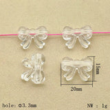 500pcs Clear Acrylic Bows Beads for DIY Jewelry Making
