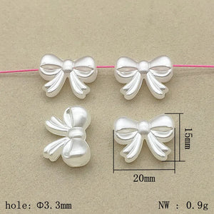 500pcs Pearls Bows Beads For Necklace/Earrings DIY Parts