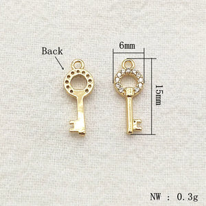 Arrival! 15x6mm 30pcs 18kgp Copper CZ Charm for Jewelry Making