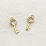 Arrival! 15x6mm 30pcs 18kgp Copper CZ Charm for Jewelry Making