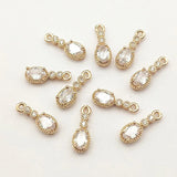 CZ Pendants Oval Charm 50pcs DIY Jewelry Findings