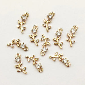 CZ Flower Charm 100pcs For Necklace Earrings DIY