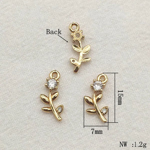 CZ Flower Charm 100pcs For Necklace Earrings DIY