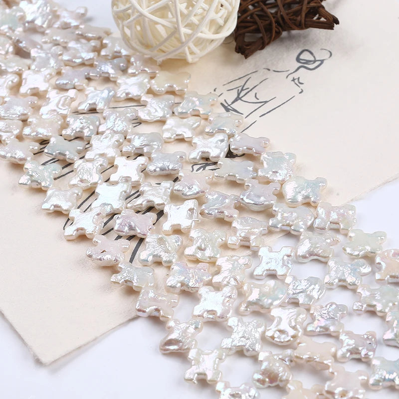 Keshi Pearl Beads 16-17mm Jigsaw Puzzle Shape Natural Pearl Strand