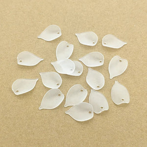 1600pcs Clear Leaf Frosted Beads for DIY Jewelry