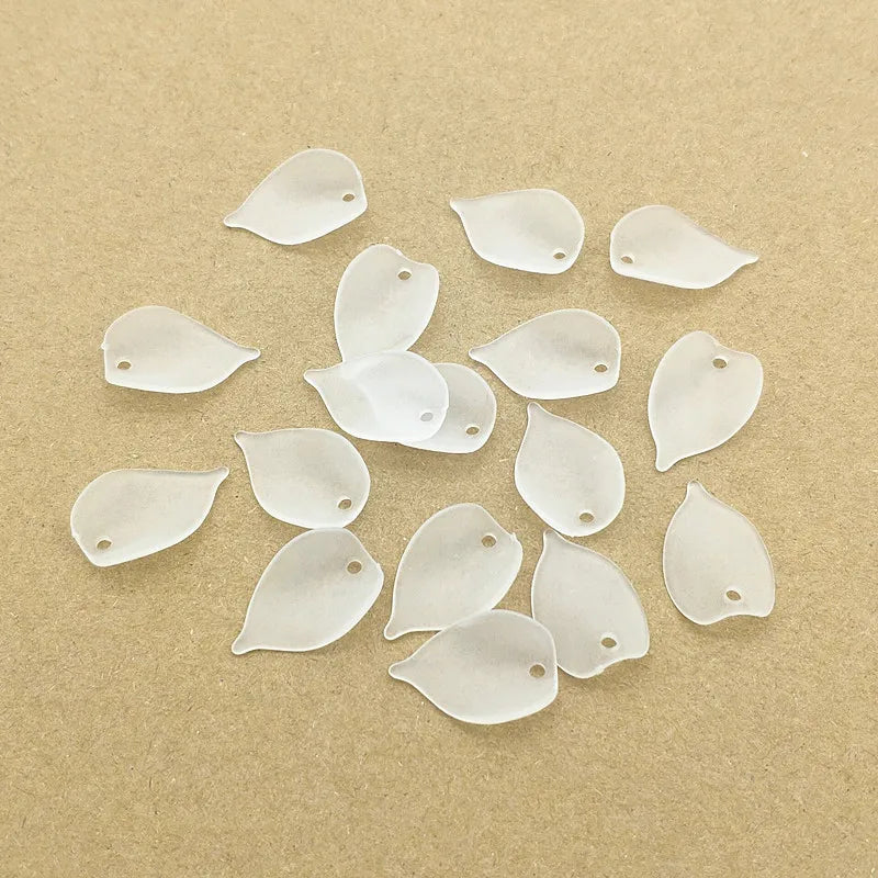 1600pcs Clear Leaf Frosted Beads for DIY Jewelry