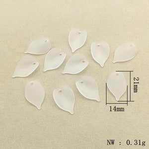 1600pcs Clear Leaf Frosted Beads for DIY Jewelry