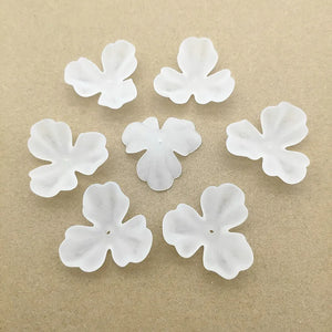 160pcs Clear Flower Frosted Beads For Jewelry Necklace/Earrings DIY Parts