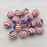 Arrival! 16mm 100pcs National Flag Wood Beads For Jewelry DIY