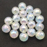 16mm 100pcs UV Aurora Effect Clear Earth Round Beads For Jewelry Earrings DIY