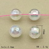 16mm 100pcs UV Aurora Effect Clear Earth Round Beads For Jewelry Earrings DIY