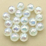 16mm 100pcs UV Aurora Effect Clear Earth Round Beads For Jewelry Earrings DIY