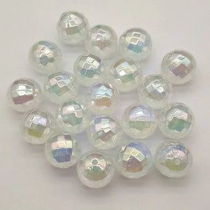 16mm 100pcs UV Aurora Effect Clear Earth Round Beads For Jewelry Earrings DIY
