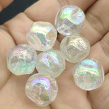 UV Aurora Effect Powder Twist Round Beads - 100pcs