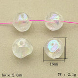 UV Aurora Effect Powder Twist Round Beads - 100pcs