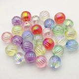 16mm 100pcs UV Clear Stripe Beads Jewelry Making DIY Parts