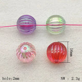 16mm 100pcs UV Clear Stripe Beads Jewelry Making DIY Parts