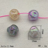 Arrival! 16mm 100pcs UV Luminous Crackle Beads DIY Jewelry Findings