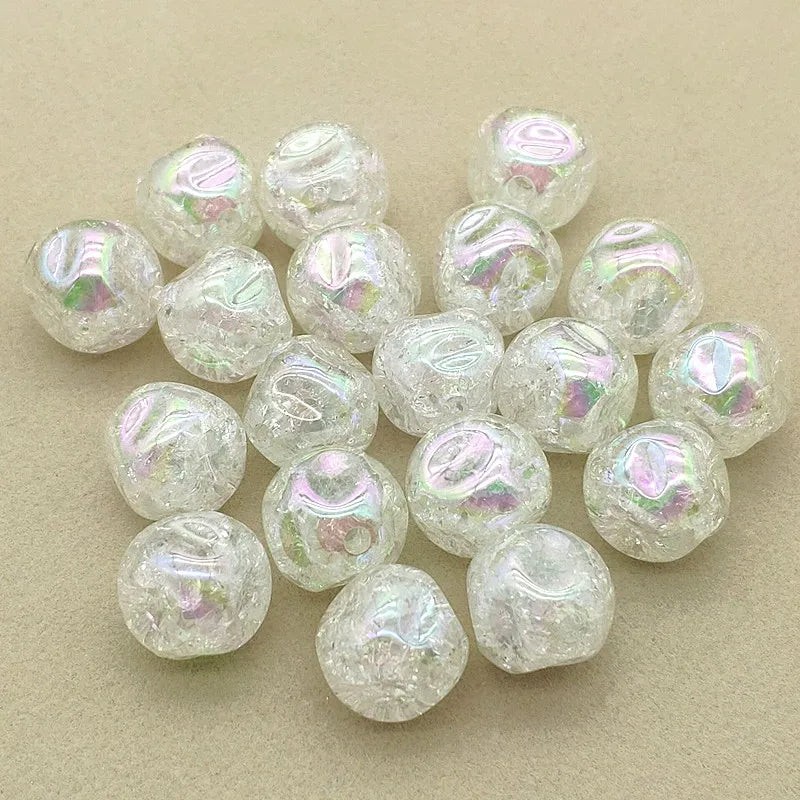 Arrival! 16mm 100pcs UV Luminous Crackle Beads DIY Jewelry Findings