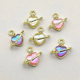 Arrival! 16mm Zinc Alloy Resin Heart Charm DIY Parts