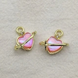 Arrival! 16mm Zinc Alloy Resin Heart Charm DIY Parts
