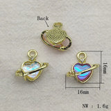 Arrival! 16mm Zinc Alloy Resin Heart Charm DIY Parts