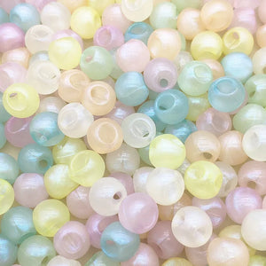 16mm 200pcs Luminous Effect Powder Slippery Ball Beads Necklace Earrings DIY