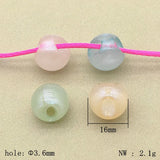 16mm 200pcs Luminous Effect Powder Slippery Ball Beads Necklace Earrings DIY