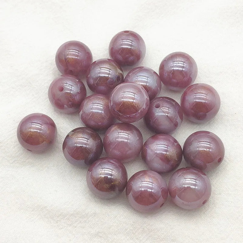 Marble Effect Powder Round Beads DIY Jewelry Parts