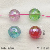 UV Effect Faceted Round Beads 16mm 200pcs for DIY Jewelry