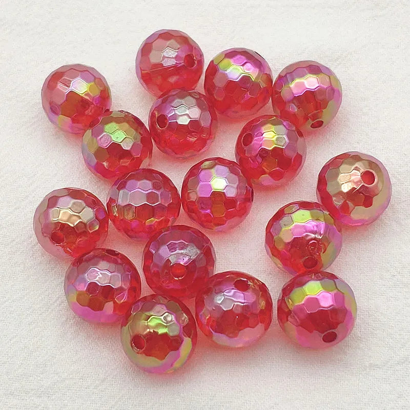 UV Effect Faceted Round Beads 16mm 200pcs for DIY Jewelry