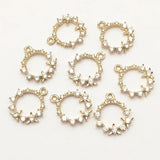 16mm CZ Pendant Round Charm 50pcs for Jewelry Making DIY