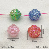 UV Magic Rose Flower Beads for Necklace Earrings DIY 90pcs