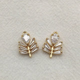 50pcs CZ Pendants Copper Feather Charm DIY Jewelry Findings