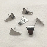 100Pcs Stainless Steel Trapezoid Ear Studs DIY Parts