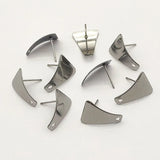 100Pcs Stainless Steel Trapezoid Ear Studs DIY Parts