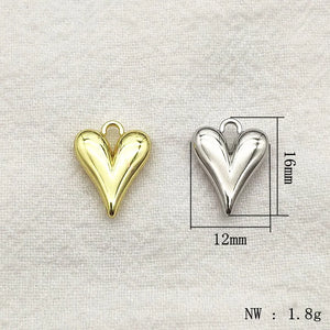 Heart Shape Charm For Necklace Earring DIY Parts Jewelry Findings & Components