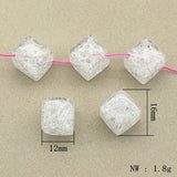 260pcs Clear Crack Cube Shape Beads DIY Jewelry Findings